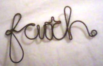Mini rustic wire word for scrapbooking or cardmaking - 1cm high.