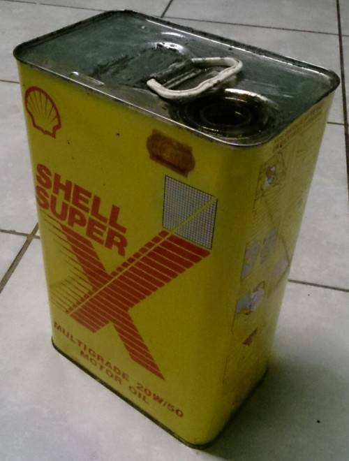 Old Shell Super X Multigraad 20W/50 Motorolie 5l Tin