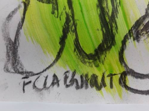 Frans Claerhout - Donkey - Mixed media on paper 42cm x 30cm with COA