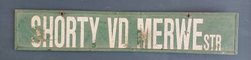 Vintage Original Shorty V/D Merwe Street Sign