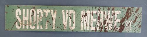 Vintage Original Shorty V/D Merwe Street Sign