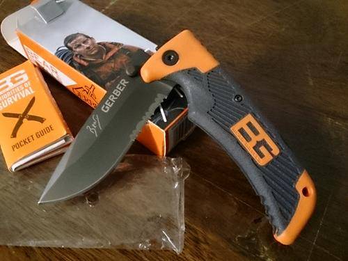 Bear Grylls Folding Knife Scout Clip - Grey & Orange