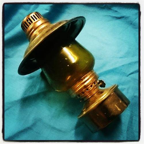 Small Vintage Copper Kerosine Lamp!