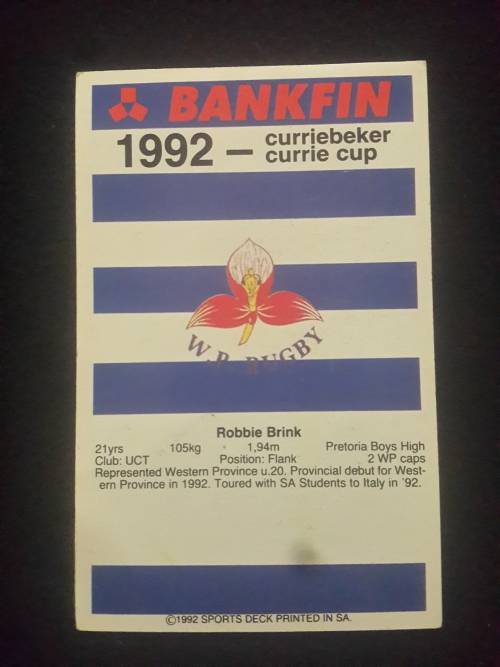1992 Sports Deck Trading Card # 126 Robbie Brink