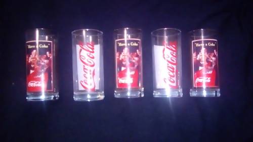 Set of 5 Coca Cola glasses with Vintage design