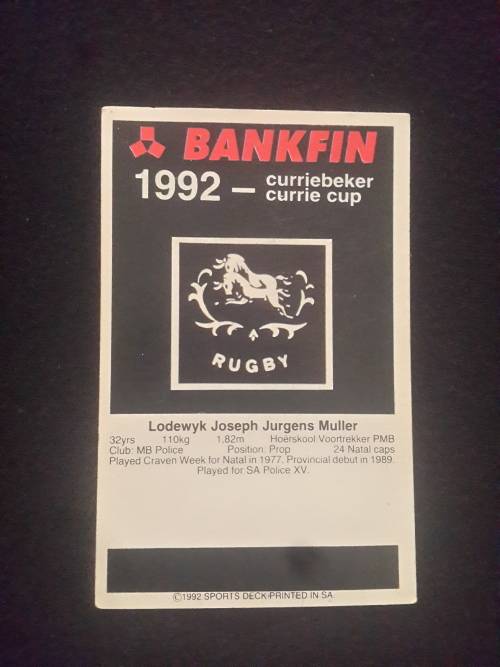 1992 Sports Deck Trading Cards # 46 Lood Muller