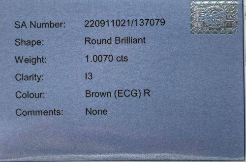EGL Certified 1ct Round brilliant diamond