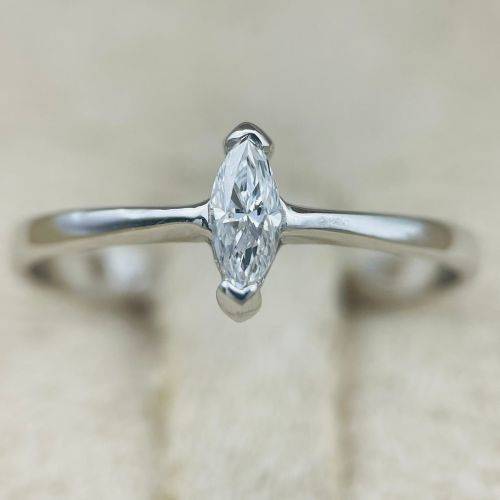 0.18CT Marquise Diamond White Gold Ring