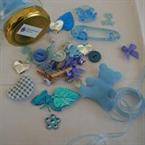 Scrappers' jam - Jam jar of scrapbook/craft embellishments - "It's a boy"
