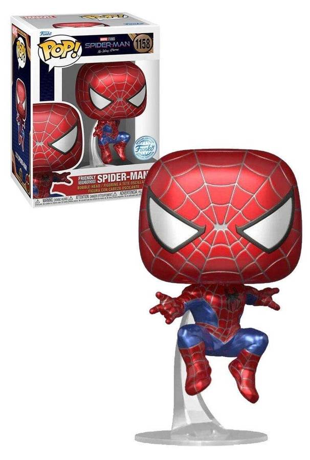FUNKO POP! Marvel - Spiderman No Way Home - Friendly Neighborhood Spiderman Metallic Excl