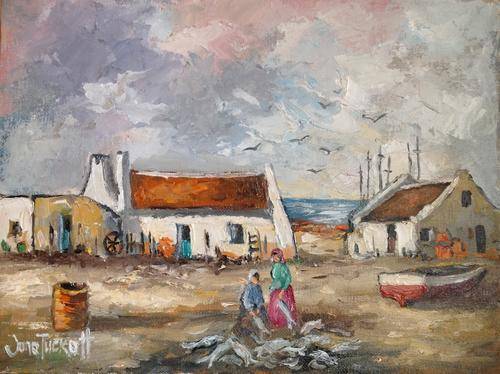 Sorting fish Arniston ***JUNE TUCKETT*** 23 x 30cm