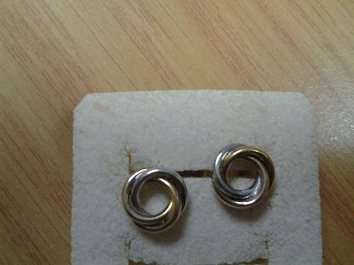 EARRINGS 9CT GOLD THREE TONE