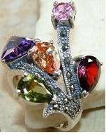 AMETHYST, CITRINE, GARNET REAL GEMSTONES & 925 SILVER RING