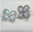 Stunning White Fire Opel Earrings
