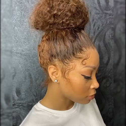 Human Hair Investment WIG / 200% Extra Thick Curly Brazilian Remi / BROWN 22` long length
