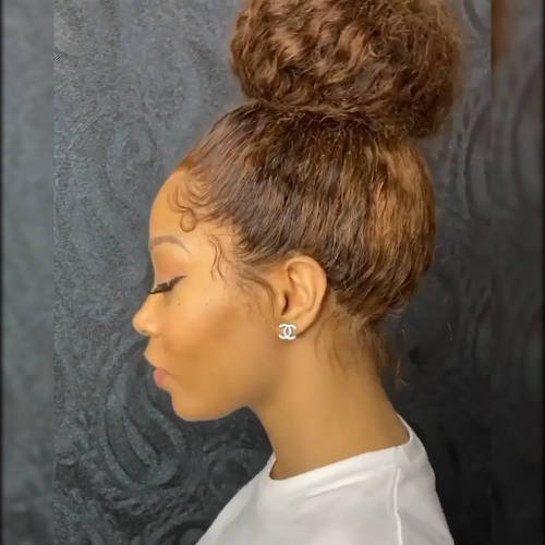 Human Hair Investment WIG / 200% Extra Thick Curly Brazilian Remi / BROWN 22` long length