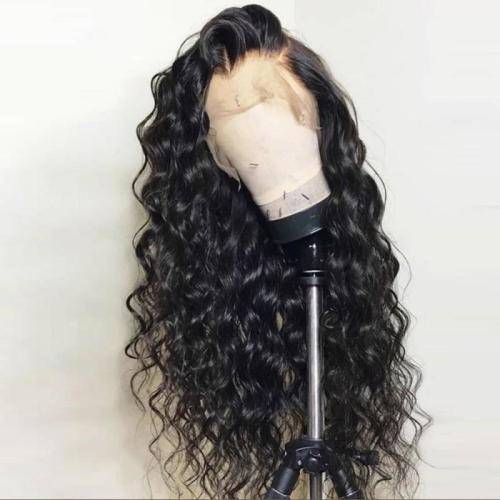 Human Hair Investment WIG / 200% Extra Thick / BROWN Natural Loose Wave Brazilian / 24` length