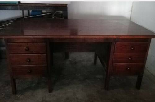 VINTAGE OFFICE DESK / 6 drawers solid wood