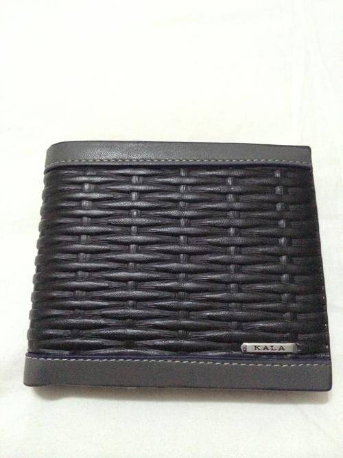 KALA LUXUARY LEATHER MENS WEAVE PATTERN WALLET