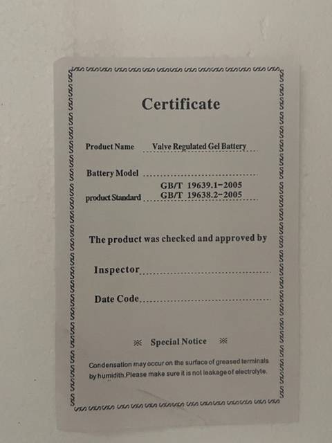 200AH Gel Deep Cycle Solar Batteries