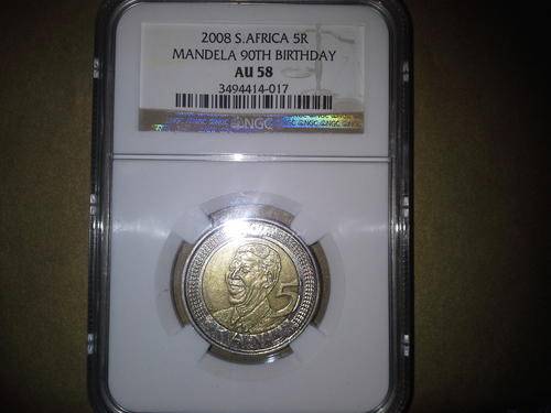 2008 Mandela 90th Birthday AU58 coin