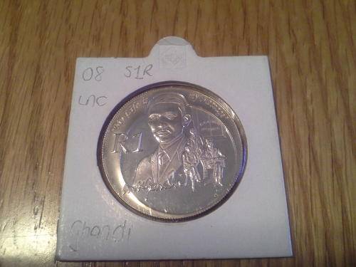 2008 SILVER MAHATMA GANDHI R1 COIN WITH CERTIFICATE OF AUTHENTICITY