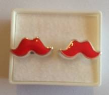 Beautiful Mustache Earring Studs - Red
