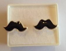 Beautiful Mustache Earring Studs - Black