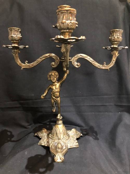 Baroque brass candelabra cherub(BRS91)