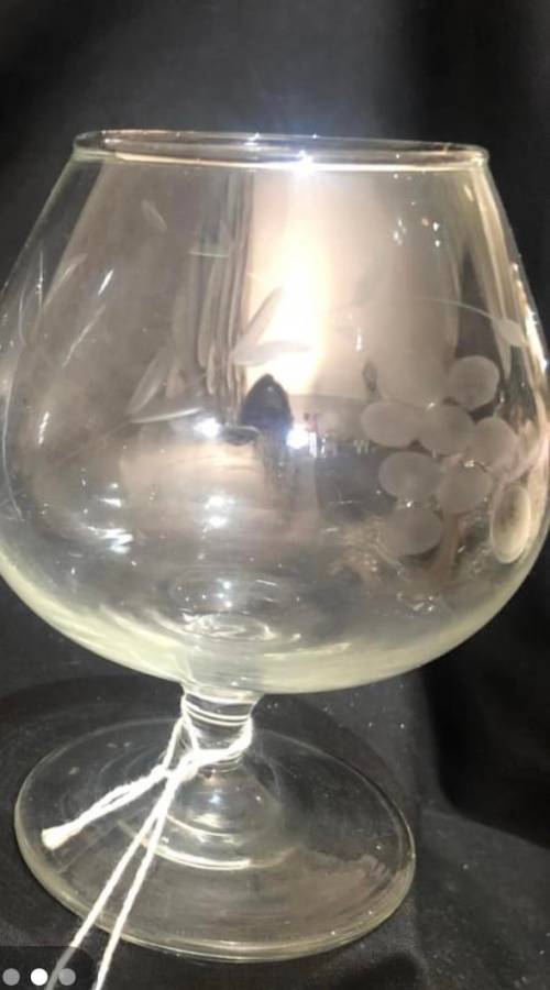 Glasses Grape etched cognac/brandy  set