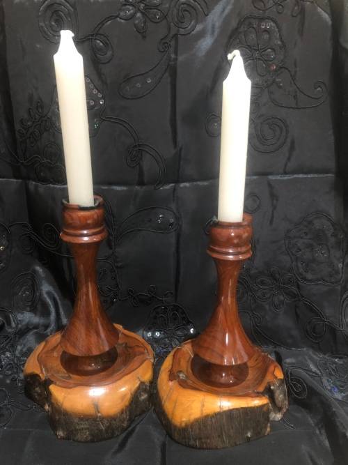 Candle holders Olive Wood