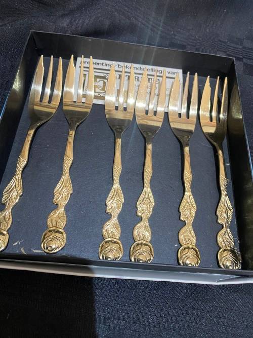 Cake forks Eetrite gold plated(B)