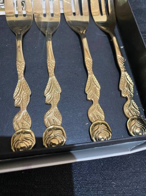 Cake forks Eetrite gold plated(B)