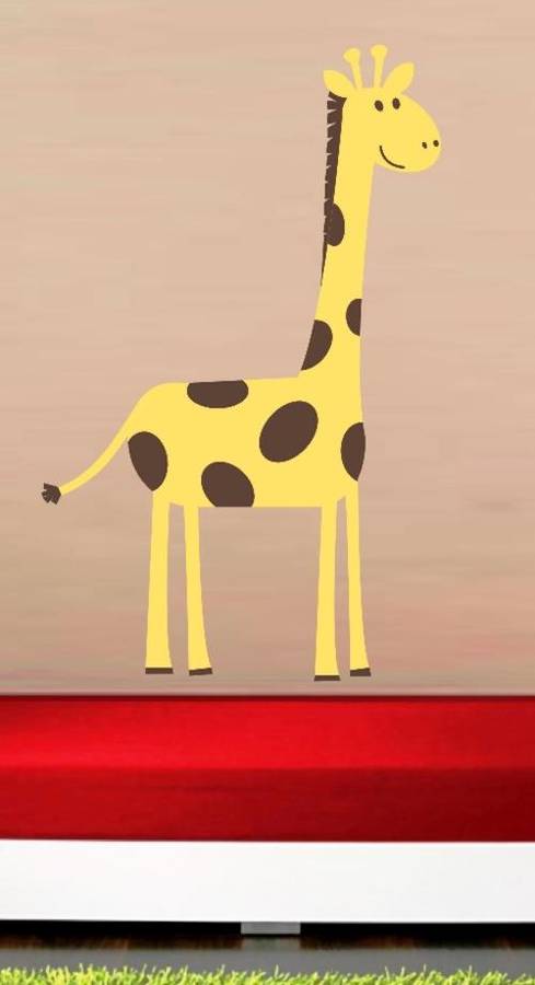 VINYL DECAL - CUTE GIRAFFE - WALL ART - CHOOSE COLOUR