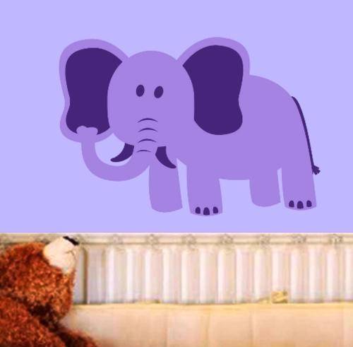 VINYL DECAL - CUTE ELEPHANT - WALL ART - CHOOSE COLOUR