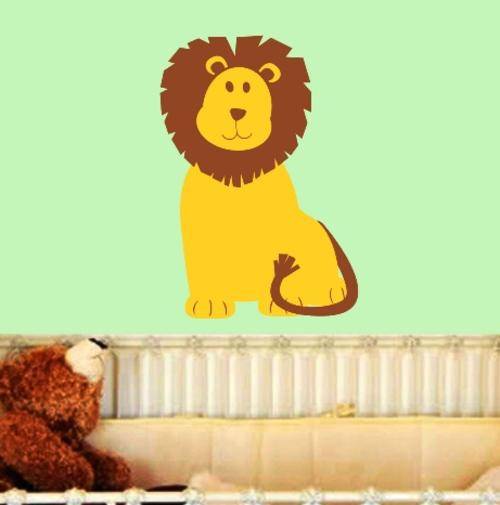 VINYL DECAL - CUTE LION - WALL ART - CHOOSE COLOUR