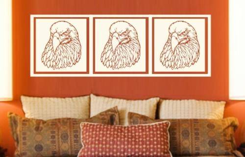 VINYL DECAL - EAGLE THREESOME - WALL ART
