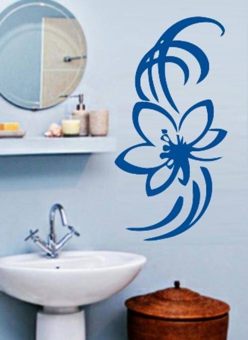 FREE SHIPPING - TRIBAL FLOWER WALL STICKER - CHOOSE COLOUR