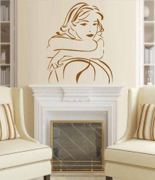 FREE SHIP/LOW COURIER - WINTER GIRL - WALL STICKER - 60+ COLOURS