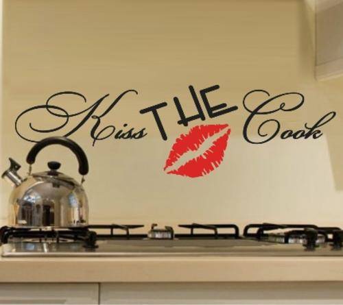 VINYL DECAL - KISS THE COOK - WALL ART