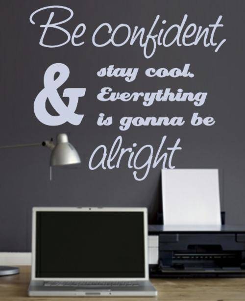 VINYL DECAL - BE CONFIDENT INSPIRATIONAL QUOTE 2 - WALL ART - CHOOSE COLOUR