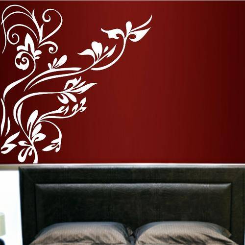 FREE SHIP/LOW COURIER - FLORAL CORNER 5 - WALL STICKER - CHOOSE COLOUR