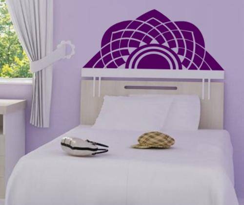 FREE SHIP/LOW COURIER - HEADBOARD SINGLE BED DESIGN 4 - WALL STICKER - 60+ COLOURS