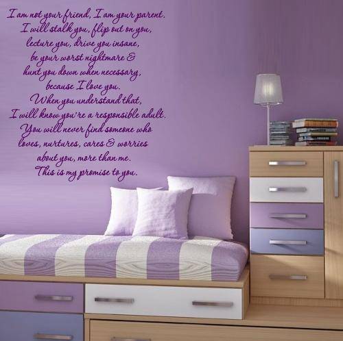 FREE SHIP/LOW COURIER - YOUR PARENT KIDS QUOTE 2 - WALL STICKER - 60+ COLOURS
