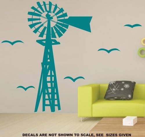 FREE SHIP/LOW COURIER - WINDMILL 1 WALL STICKER - MED 60+ COLOURS