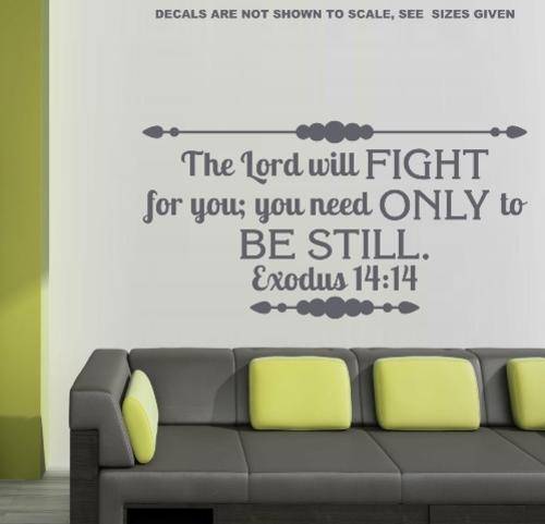 FREE SHIP/LOW COURIER - BIBLE VERSE EXODUS 14:14 WALL STICKER 1 - MED