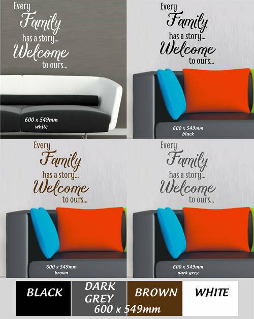 Kitchen/Family Wall Decal Stickers - 6 Designs in 4 Colours