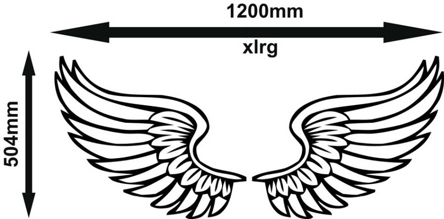 FREE SHIP/LOW COURIER - ANGEL WINGS WALL STICKER - XLRG 60+ COLOURS