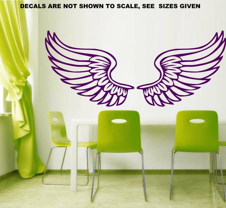 FREE SHIP/LOW COURIER - ANGEL WINGS WALL STICKER - XLRG 60+ COLOURS