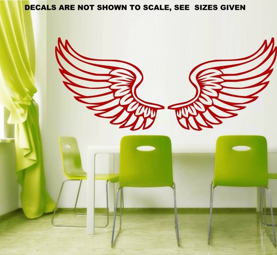 FREE SHIP/LOW COURIER - ANGEL WINGS WALL STICKER - XLRG 60+ COLOURS